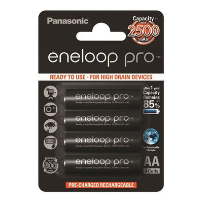 Pilha AA NiMH recarregável Eneloop Pro 2500mAh