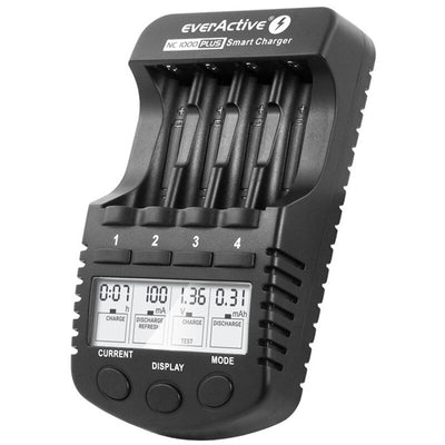 Carregador Everactive profissional para pilhas AA e AAA recarregáveis